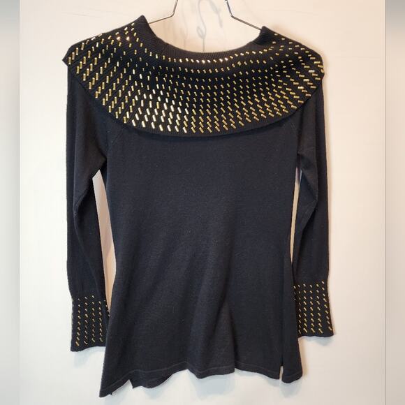 Questions Black Off the Shoulder Sweater Petites Small - Picture 8 of 9